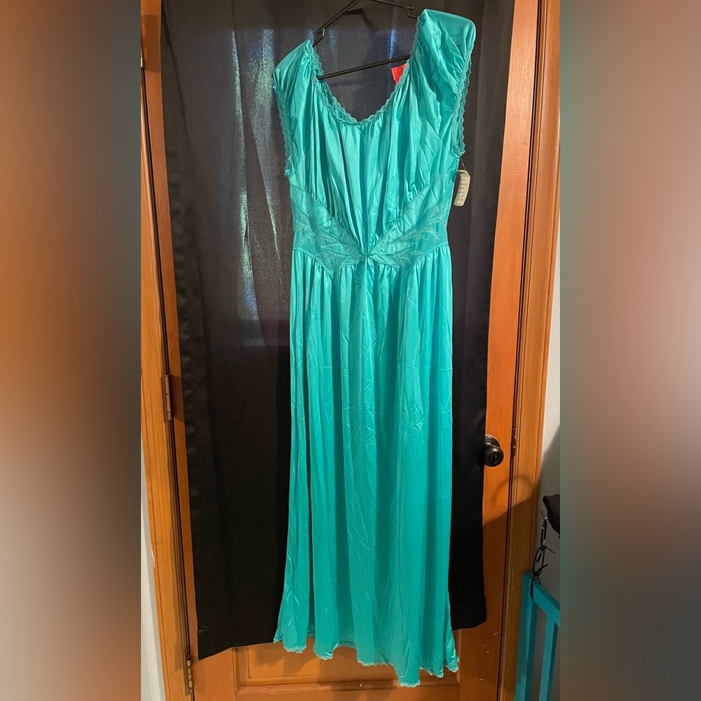 Vintage Coquette Elegant Turquoise Nightgown
